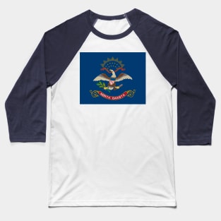 Flag of North Dakota Baseball T-Shirt